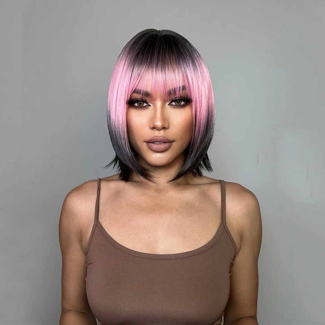 U Part Wig Purple Wig Short Wigs Human Hair Wigs Deep Wave Wig Bob Wig