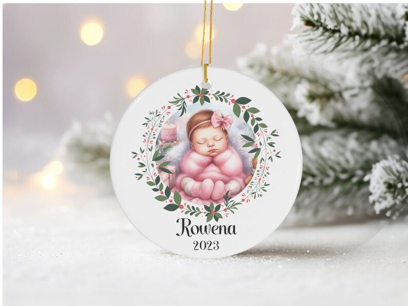 Baby Girl's Customized Annual Christmas Ornament, Baby Name Keepsake,personalized Ornament,baby