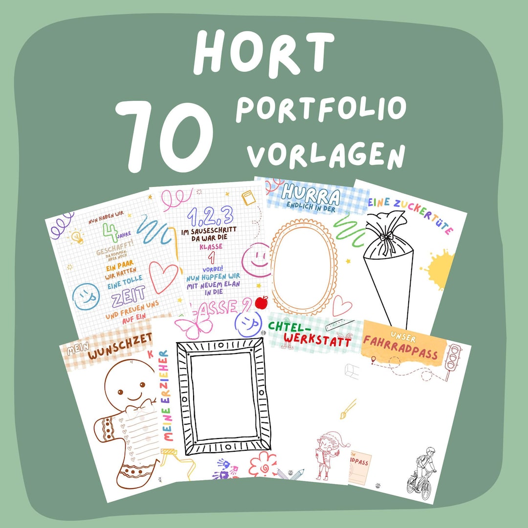 Hort Portfolio Templates Colorful Educator Elementary School Etsy