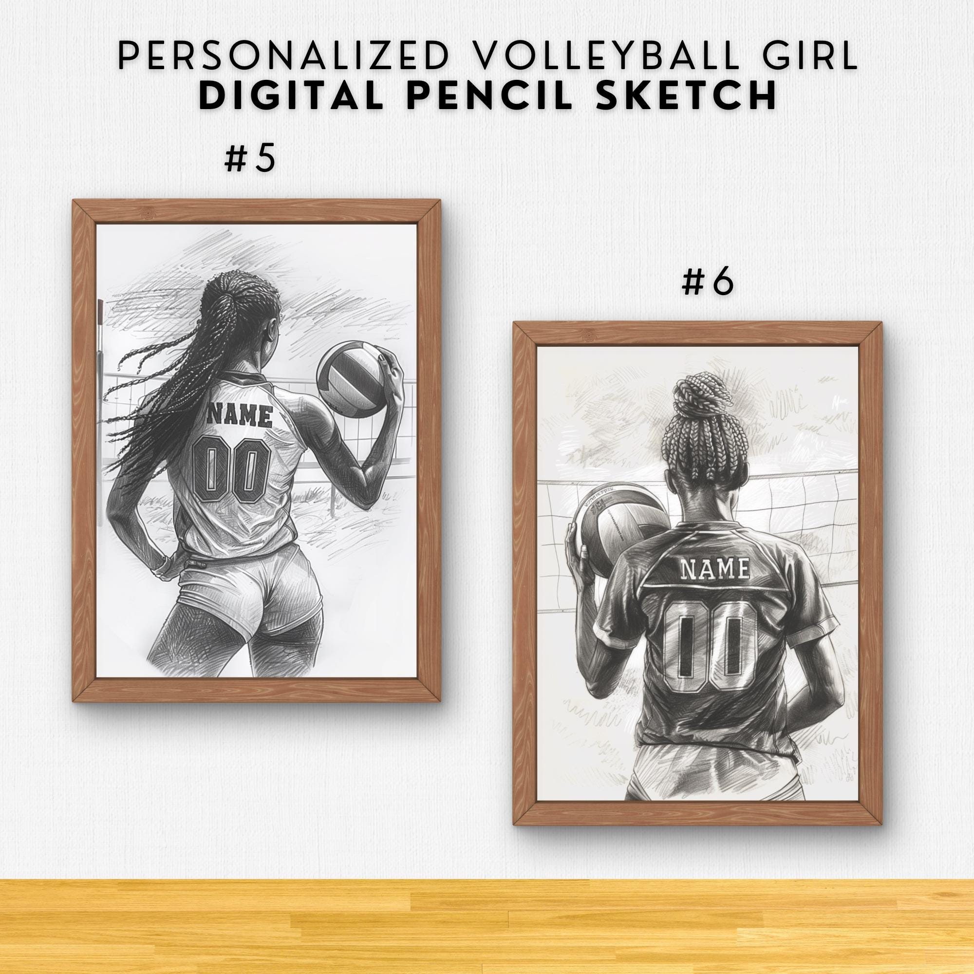Buy Gift for Volleyball Player Black Girl Art Room Decor Personalized  Volleyball Gift Sketch Art Print Girls Volleyball Wall Graduation Gift  Online in India - Etsy, image size:2000x2000