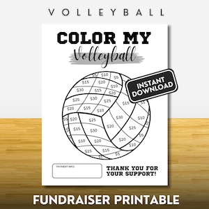 Volleyball Fundraiser Flyer Color My Volleyball Sponsor My Season Printable Pick a Number to Donate Sponsorship Form Volleyball Fundraising