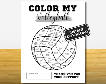 Volleyball Fundraiser Flyer Color My Volleyball Sponsor My Season Printable Pick a Number to Donate Sponsorship Form Volleyball Fundraising