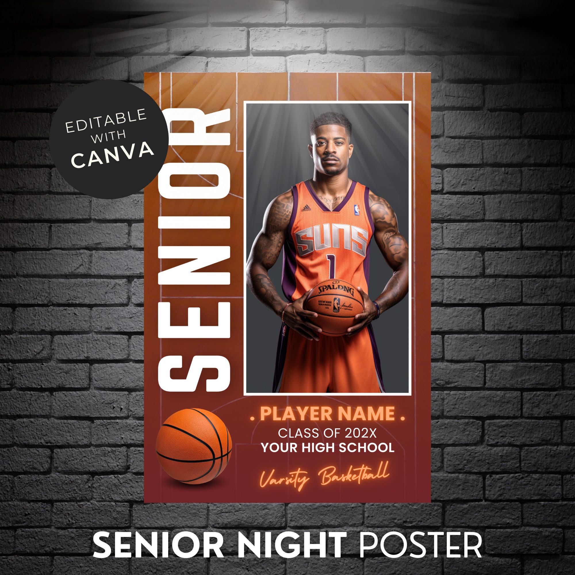 Senior Night Poster, Senior Night Gift, Basketball Gift, Basketball