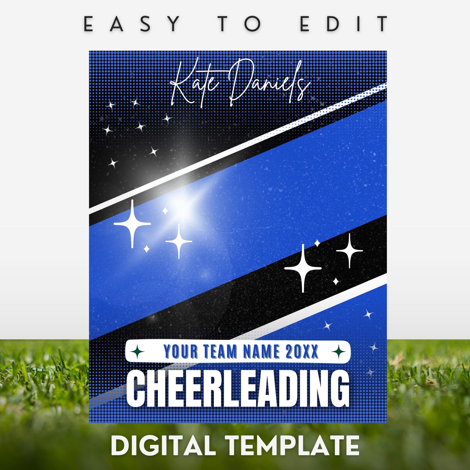 Cheering Banner Example Cheerleading Poster Editable Template, Senior Night Banner (canva ...