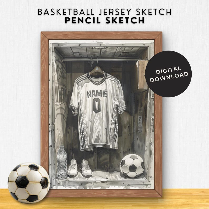 Pencil Sketch Personalized Soccer Gift for Boys or Girls Custom Soccer
