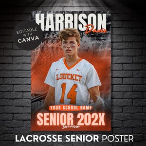 Lacrosse Banner Canva Template Senior Sport Banner Varsity Lacrosse High School Player Lacrosse Senior Sport Poster Lacrosse Background