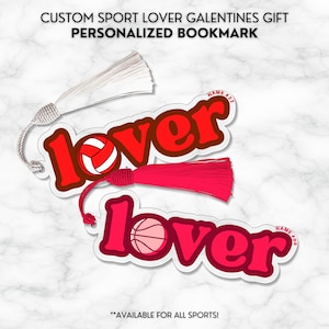 Galentine&#39;s Day Gift Personalized Sport Valentine Acrylic Bookmark with Tassel for Any Sports Lover Gift Basketball Volleyball Soccer Golf
