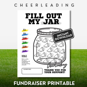 Fill my Megaphone Cheer Fundraiser Flyer Printable Pick a Spot to Donate Sponsor my Season Cheerleader Fundraiser Non Editable Printable