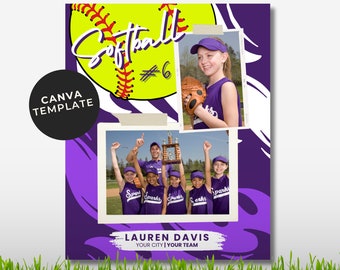 Softball Memory Mate Canva Template Senior Night Gift Softball Team Gift Softball Coach Gift High School Senior Softball Background