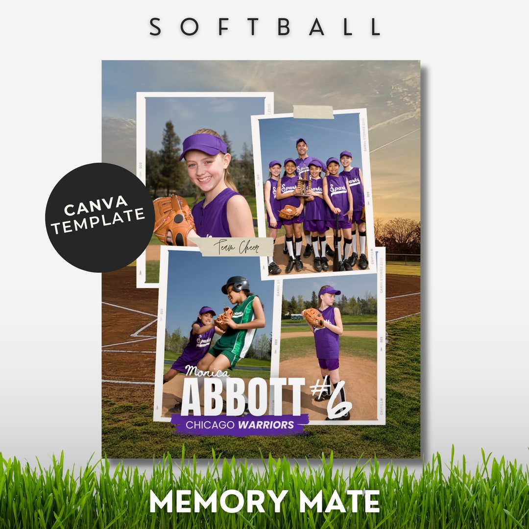 Softball Memory Mate Canva Template Softball Senior Night Gift Softball