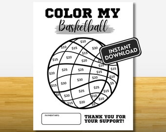 Basketball Fundraiser Flyer Fill my Basketball Sponsor My Season Printable Pick a Spot to Donate Fundraiser Basketball Donation Non-Editable