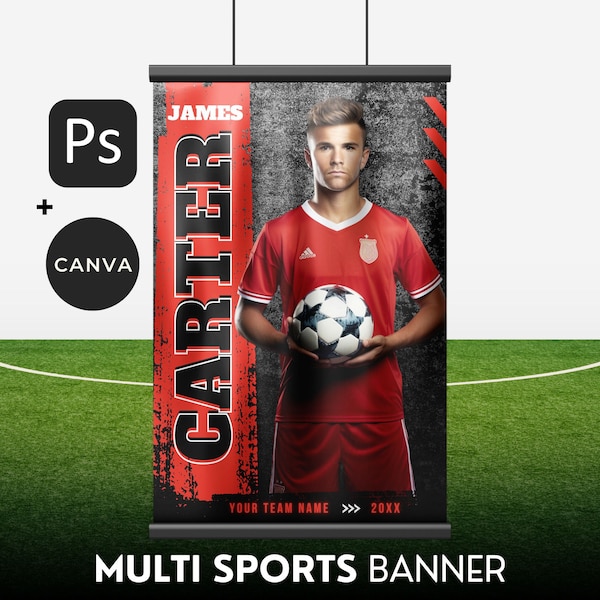 Basketball Soccer Football Canva Template for Any Sports Poster, Editable Sports Poster 24X36IN