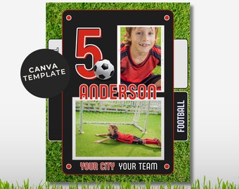 Memory Mate Soccer Digital Template, Easy to Edit Canva Template for Sports Teams and Individuals, Soccer Collage,  Soccer Backdrop