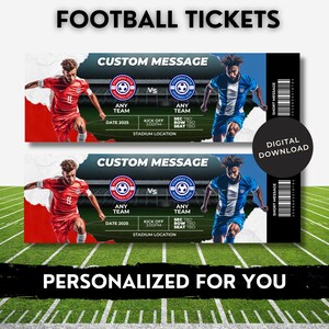 Regalo de boleto de fútbol personalizado para cualquier fan de la MLS, MLF, Liga Mayor, boleto de fútbol, recuerdo de boleto de fútbol, idea de cumpleaños para el Día del Padre