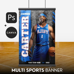 Basketball Banner Template Senior Sports Banner College High School All Sports Editable Banner Template for Photoshop & Canva 24X36IN