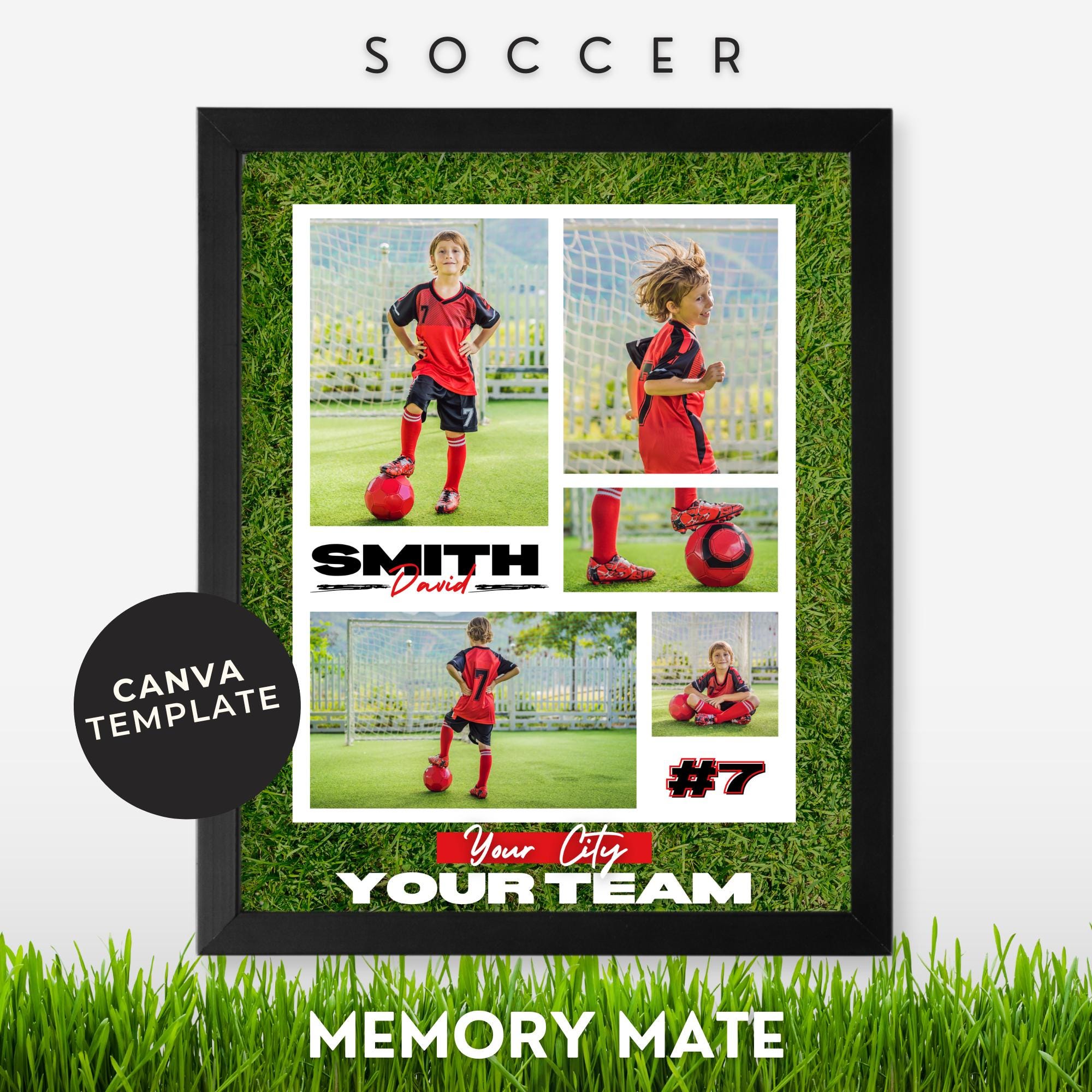 Football Soccer Team Photo Collage Gift Editable Canva Template, Custom ...