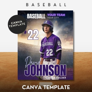 Baseball Poster Canva Template Senior Sports Banner Baseball Background Baseball Backdrop Sports Banner DIY Template No Photoshop 24X30IN