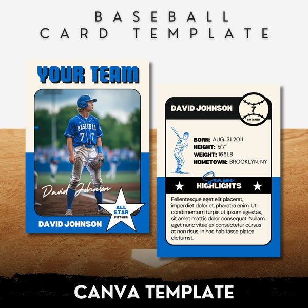 Baseball Trading Card Canva Template Editable Player Trading Cards Etsy Baseball Trading Card Canva Template Editable Player Trading Cards Etsy