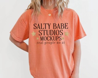 Comfort Colors 1717 Mockup Terracotta, Comfort Colors Mockup, Real Person Mockup, Print on Demand Tshirt Mockup, C1717 Mockup, Cute Mockup