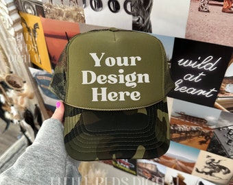 Otto Cap Trucker Hat Mockup Camo Hat Mock Beach Hat Trucker Hat Cap Mockup Baseball Cap Mockup Mesh Cap Mockup Trendy Western Mockup