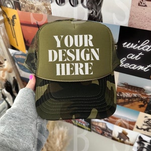 Otto Cap Trucker Hat Mockup Camo Hat Mock Beach Hat Trucker Hat Cap Mockup Baseball Cap Mockup Mesh Cap Mockup Trendy Western Mockup