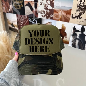 Otto Cap Trucker Hat Mockup Camo Hat Mock Beach Hat Trucker Hat Cap Mockup Baseball Cap Mockup Mesh Cap Mockup Trendy Western Mockup