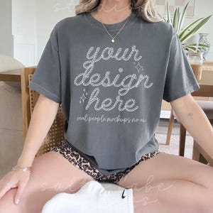 Comfort Colors Mockup | Pepper Comfort Colors C1717 Mockup | Model Mockup | Trendy Mockup | Boho Mockup | Oversized Shirt Mockup | Tshirt