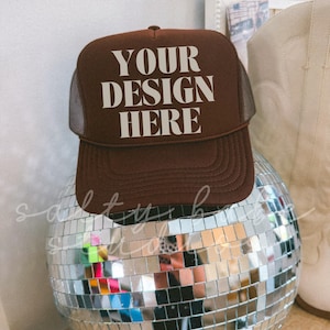 Brown Otto Trucker Hat Mockup Tan Hat Mock Beach Hat Trucker Hat Cap Mockup Baseball Cap Mockup Mesh Cap Mockup Trendy Tan Western Mockup