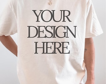 Ivory Comfort Colors 1717 T-Shirt Mockup, echte Person Mockup (Digitaler Download)