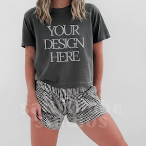 Comfort Colors 3023CL Pepper T-Shirt Mockup, Boxy Tee (Digital Download)