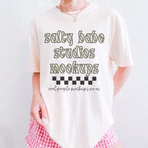 Comfort Colors Mockup | Ivory Comfort Colors C1717 Mockup | Model Mockup | Trendy Mockup | Boho Mockup | Oversized Shirt Mockup | Tshirt