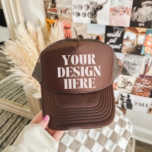 Brown Otto Cap Trucker Hat Mockup Tan Hat Mock Beach Hat Trucker Hat Cap Mockup Baseball Cap Mockup Mesh Cap Mockup Trendy Western Mockup