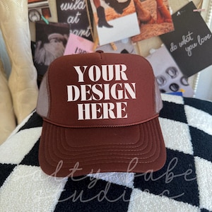 Brown Otto Trucker Hat Mockup Tan Hat Mock Beach Hat Trucker Hat Cap Mockup Baseball Cap Mockup Mesh Cap Mockup Trendy Tan Western Mockup