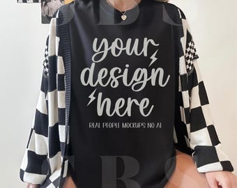 Comfort Colors 1717 Black Mockup - Comfort Colors Mockup - Comfort Color 1717 Mockup - Black Comfort Color Mockup - Black Mockup- Salty Babe