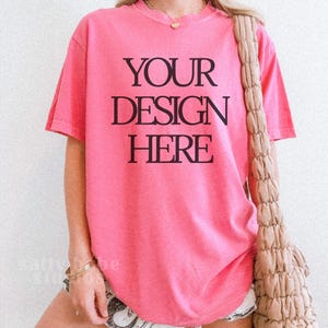 Crunchberry Comfort Colors 1717 T-Shirt Mockup, Real Person Mockup, Polaroid Filter (Digital Download)