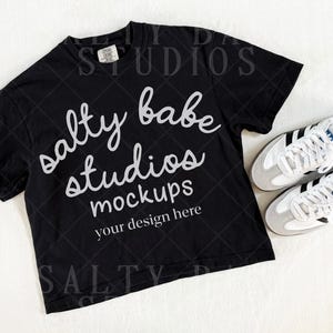Comfort Colors 3023CL Black Mockup, 3023CL Mockup Black, Comfort Colors Tshirt Mockup, Black Shirt Mockup, Boxy T-Shirt Mockup, Cropped Mock