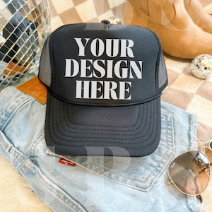 Black Otto Cap Trucker Hat Mockup Tan Hat Mock Beach Hat Trucker Hat Cap Mockup Baseball Cap Mockup Mesh Cap Mockup Trendy Western Mockup