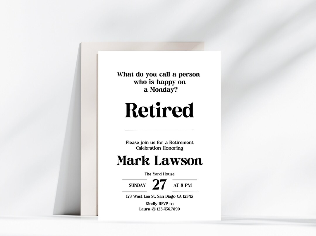 Funny Retirement Invitation Retirement Party Invitation Retirement