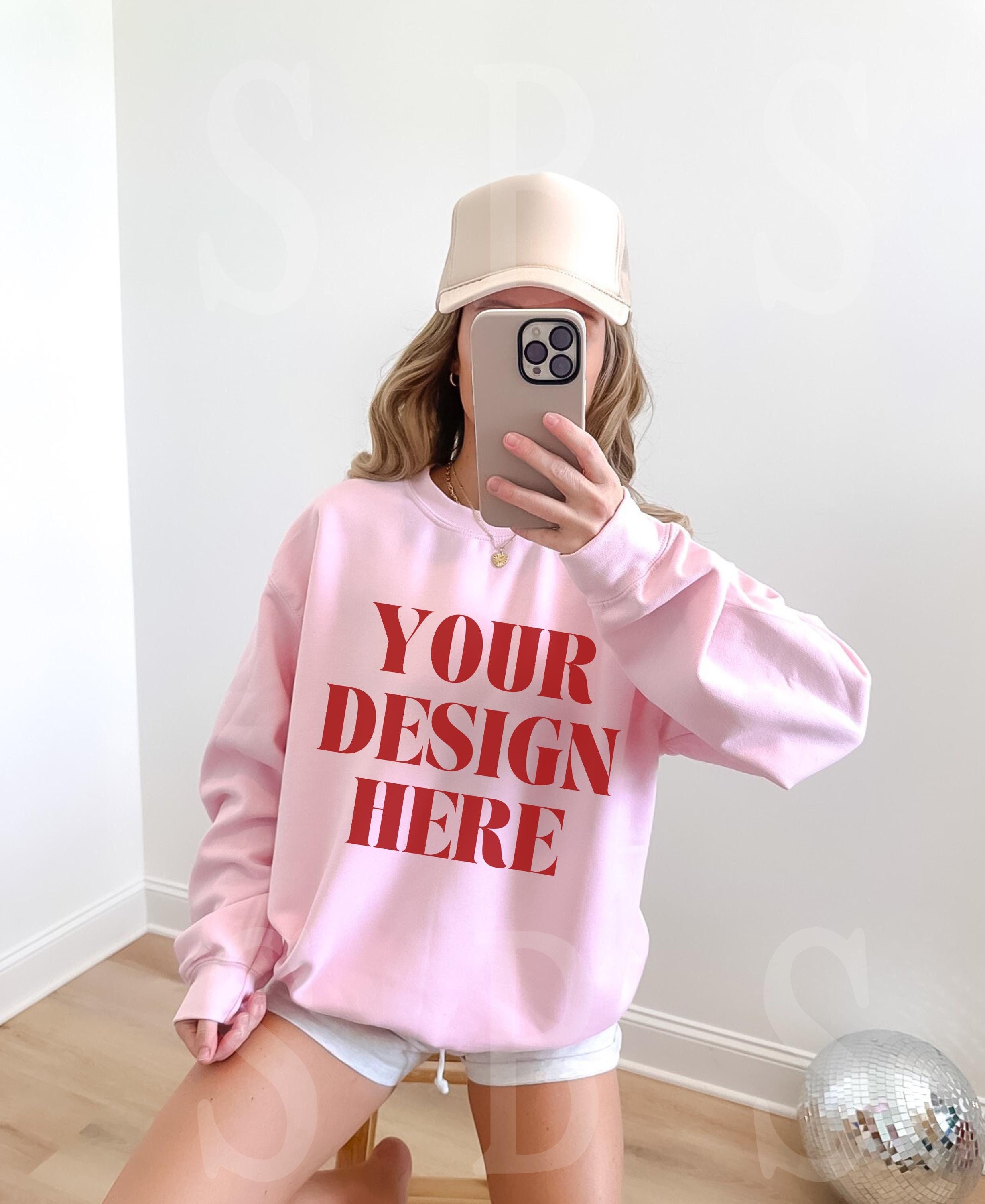 Gildan 18000 Crewneck Sweatshirt Mockup Trendy Western Coastal 