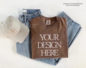 Maqueta de camiseta Espresso Comfort Colors 1717, maqueta con foto real (descarga digital)