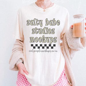 Comfort Colors Mockup | Ivory Comfort Colors C1717 Mockup | Model Mockup | Trendy Mockup | Boho Mockup | Oversized Shirt Mockup | Tshirt