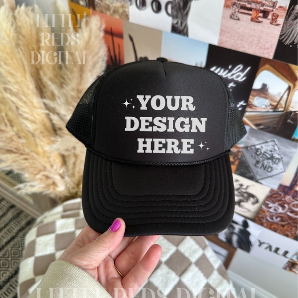 Black Otto Cap Trucker Hat Mockup Tan Hat Mock Beach Hat Trucker Hat Cap Mockup Baseball Cap Mockup Mesh Cap Mockup Trendy Western Mockup