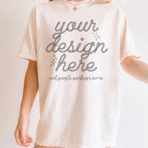 Comfort Colors Mockup | Ivory Comfort Colors C1717 Mockup | Model Mockup | Trendy Mockup | Boho Mockup | Oversized Shirt Mockup | Tshirt