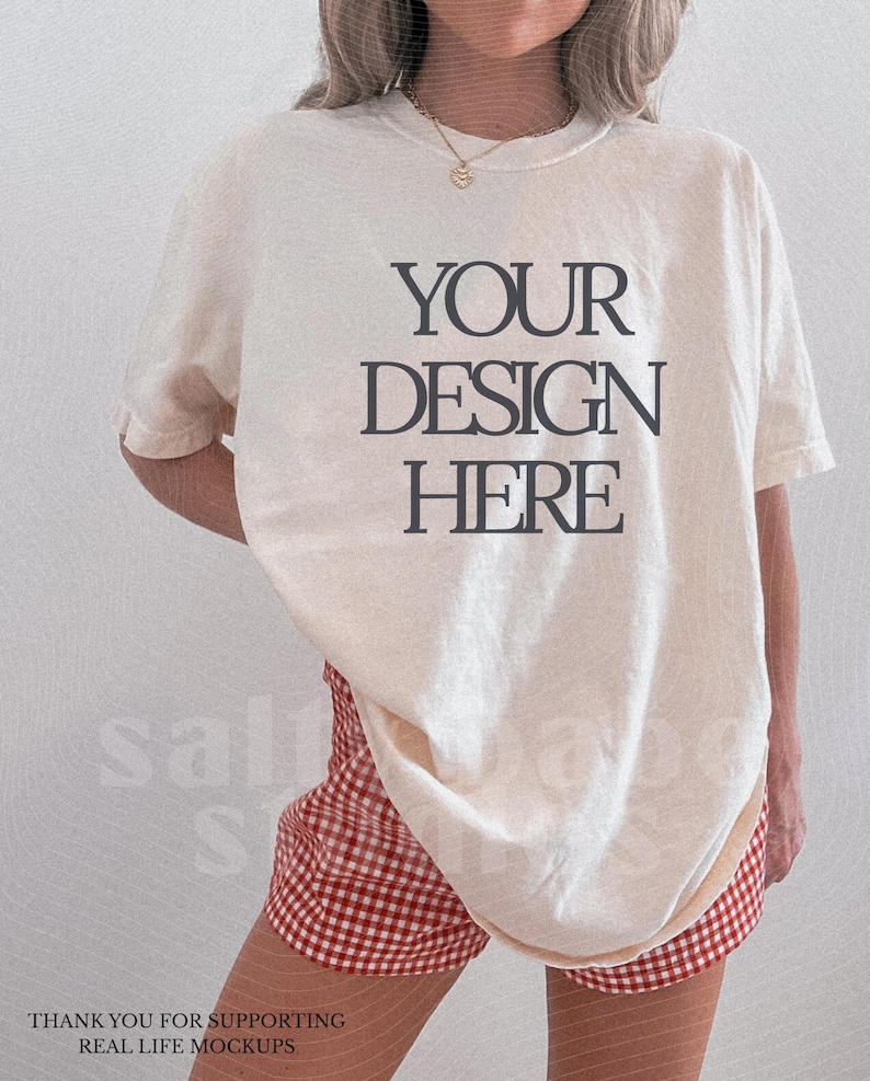 Comfort Colors C1717 Ivory T-Shirt Mockup, Best Seller Mockup (Digital Download) image 1
