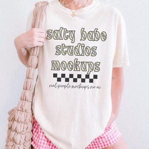 Comfort Colors Mockup | Ivory Comfort Colors C1717 Mockup | Model Mockup | Trendy Mockup | Boho Mockup | Oversized Shirt Mockup | Tshirt