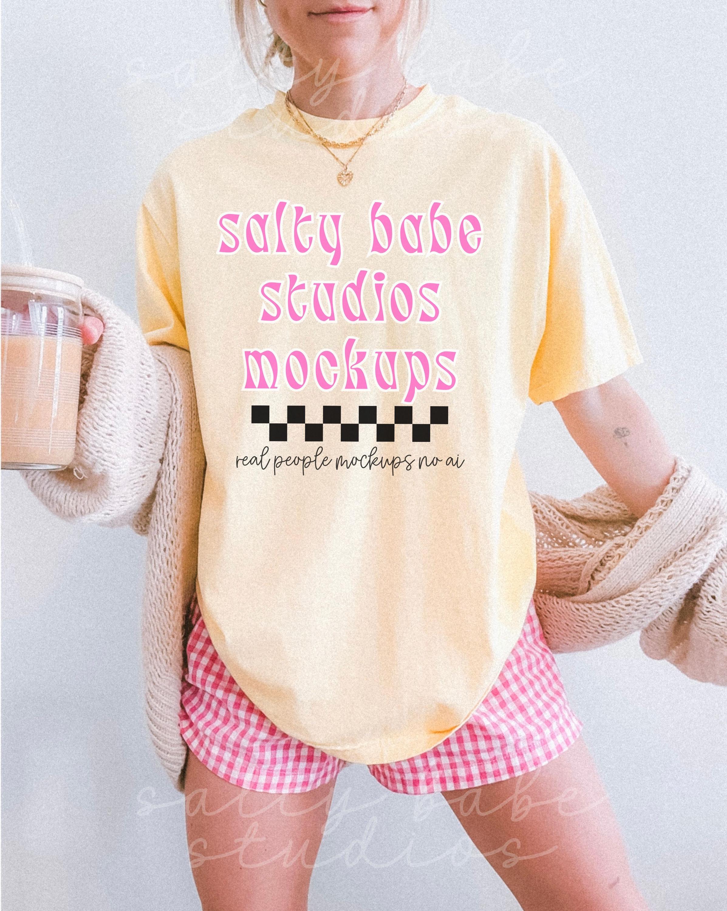 Comfort Colors 1717 Banana Shirt Mockup - Banana Mockup - Yellow Shirt - Comfort Color Shirt Mock - Model Mock up - Oversized Mockup