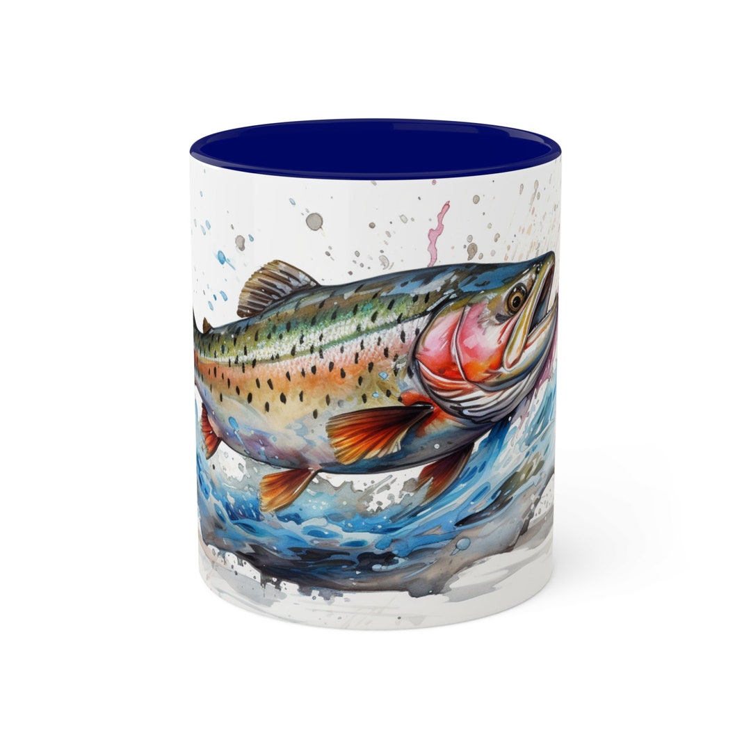 Rainbow Trout Mug Fishing Mug Fly Fisherman Mug Fisherman Etsy