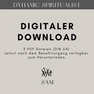 K&ouml;nnte beinhalten: Grafik f&uuml;r digitalen Download mit dem Text "DIGITALER DOWNLOAD" in fetten schwarzen Buchstaben. Darunter steht "3 PDF Dateien (DIN A4)" und weiterer deutscher Text. Die Grafik enth&auml;lt ein Logo mit "XOXO" und dem Namen "SAM".
