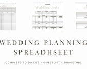 Digital Wedding Planner Spreadsheet With Wedding Budgeting And Wedding Guestlist. Online Spreadsheet In Google Sheets.