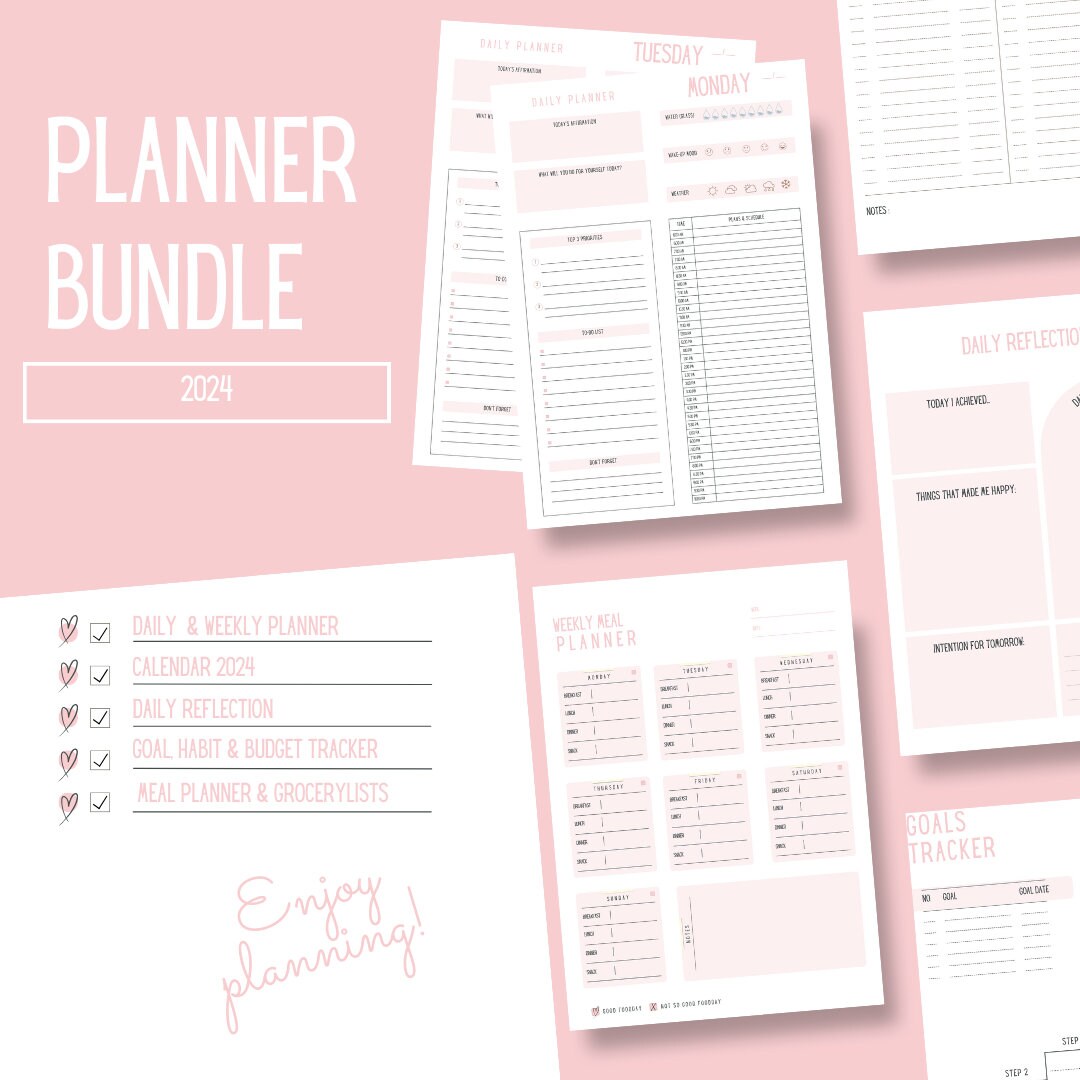 Weekly Goal Planner Printable, Productivity Planner, Weekly to Do List ...